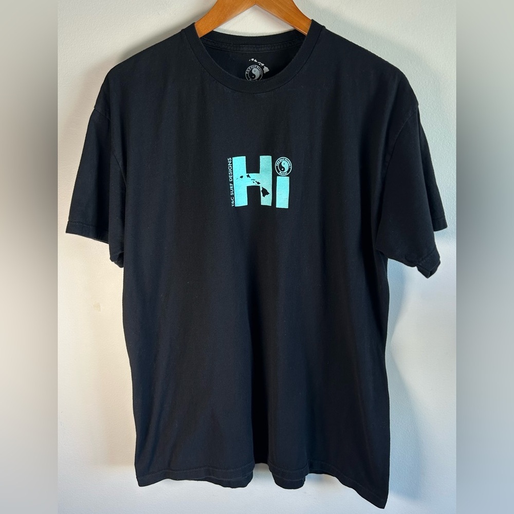 T&C Surf Designs Shirt Mens Size XL Black Faded Beach Hawaiian Hi Logo
